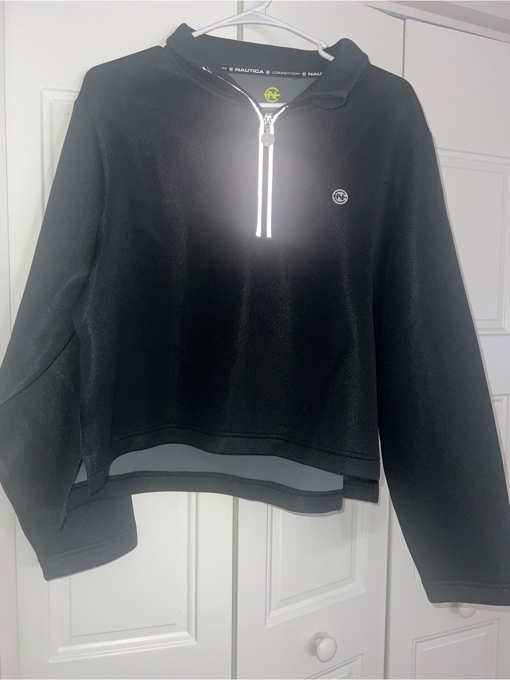 Nautica Black Zip-Neck Pullover Sweater